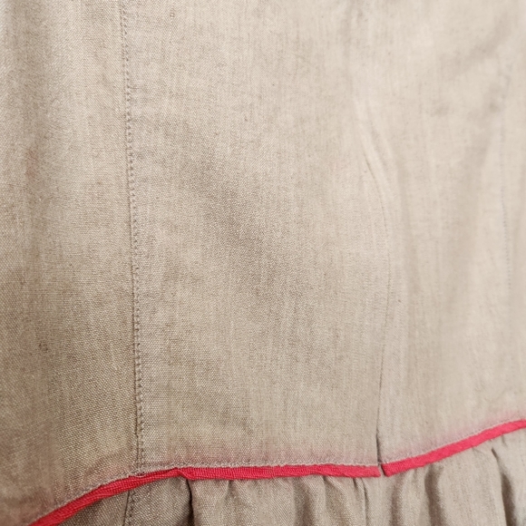 People Tree Gray and Pink Cotton Cut Out Dress US 6 UK 12 - Picture 8 of 10